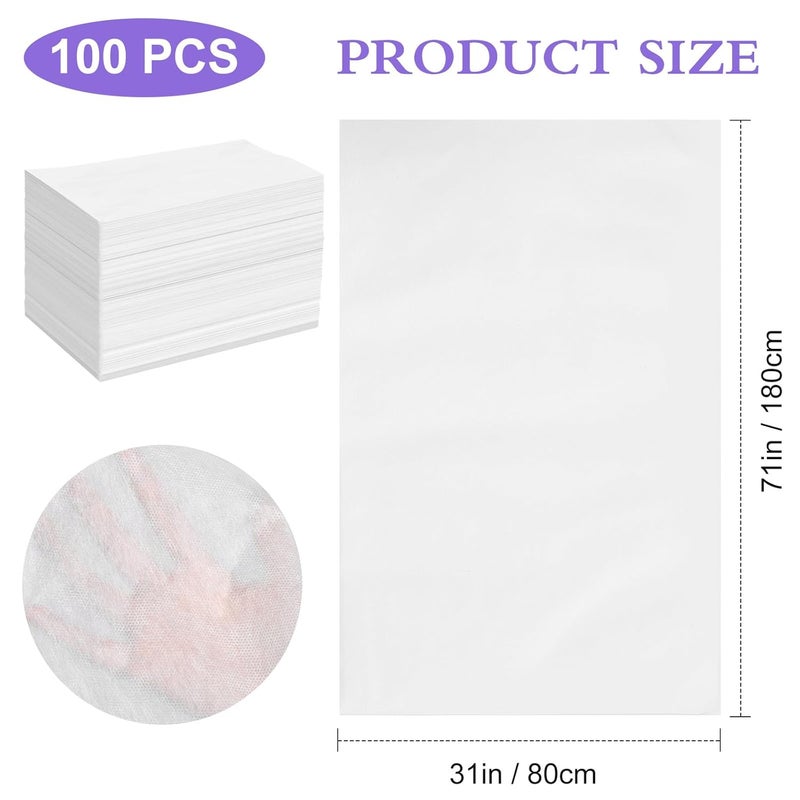 Celmuron 100 Pack Disposable Bed Sheets – 31.5 x 71 in Waterproof Non-woven Sheets for Massage, Spa, Tattoo & Salon Tables(White) - Image 4